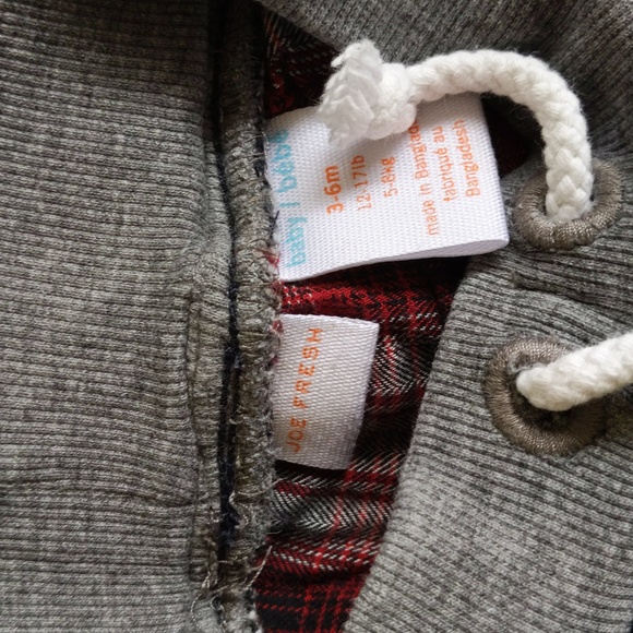 joe fresh plaid flannel lined pull-on denim jeans 6 months baby - Picture 5 of 8